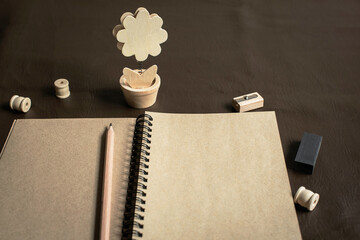 Tools writing  on the table,Mockup concept