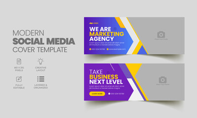 Social Media Timeline Cover Banner for Digital Business Marketing Agency creative modern Web Banner Template