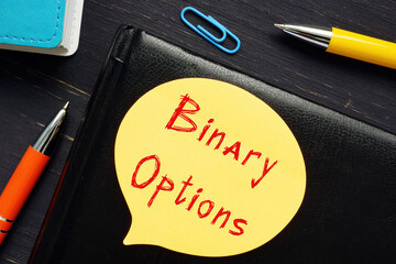 Financial concept meaning Binary Options with sign on the page.
