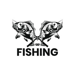 Fishing vector logo design badges illustration