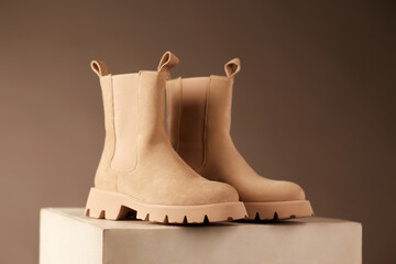 chelsea shoes. fashion boots still life