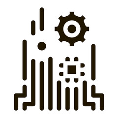 Mechanism Chip Icon Vector Glyph Illustration