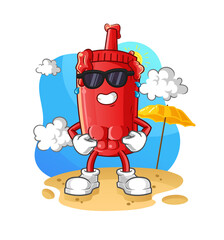 tomato sauce sunbathing in summer. character vector