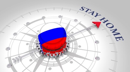 Naklejka premium Stay home concept. Illustration of pandemic restrictions