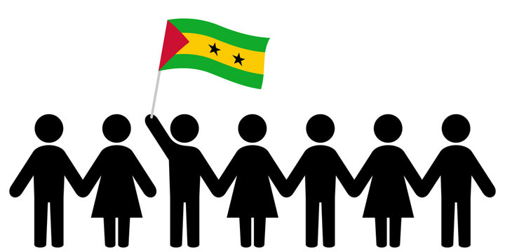 People icon with sao tome and principe flag