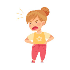 Angry Girl Bullying Somebody and Abusing the Weak Vector Illustration