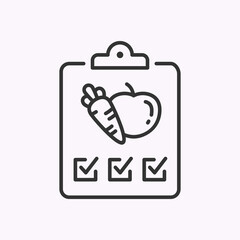 Healthy diet line icon on white background. Vector illustration.