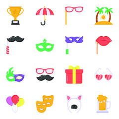  Pack of Party Props Flat Icons    © SmashingStocks