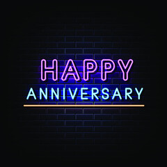 Happy Anniversary Neon Signs Style 