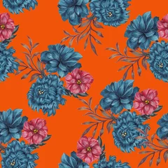 Möbelaufkleber Beautiful seamless floral pattern background. © thitiphorn