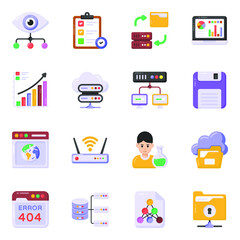 
Set of Business and Data in Flat Icons

