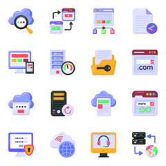 
Web and Cloud Services Flat Icons

