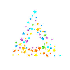 Rainbow Festive Confetti. Carnival Star Falling.