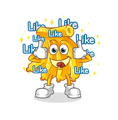 bunch bananas give lots of likes. cartoon vector