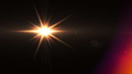 ens flare,Abstract Natural Sun flare on the black background, flare light transition, effects sunlight