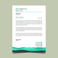 Letterhead design template. Wave shape letterhead design. Creative, minimalist and modern business letterhead template for your project design. Illustration vector