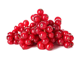 Fresh red currant on white background