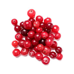 Fresh cranberry on white background