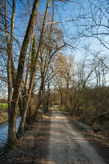 dirt road in the lowland countryside in northern Italy