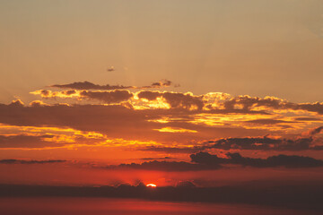 sky at sunset as background