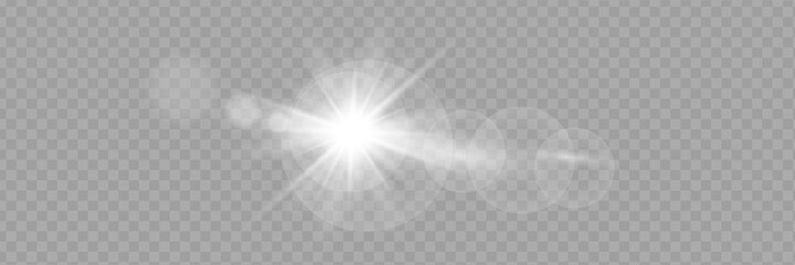 Vector transparent sunlight special lens flash light effect.front sun lens flash. Vector blur in the light of radiance.
