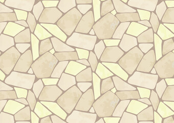 パステルカラーのかわいい石畳のイラスト　タイル　パターン背景