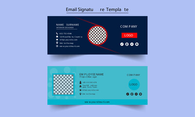 Fototapeta premium Business Email Signature Corporate vector sign template modern layout email signature Template