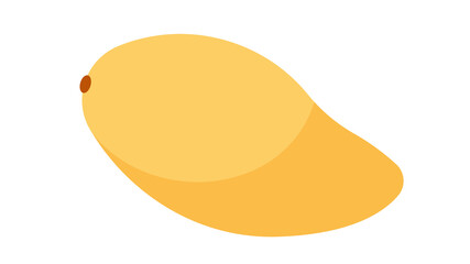 Yellow mango on a white background. Vector illustration of a ripe, tropical fruit. Modern vector illustration.