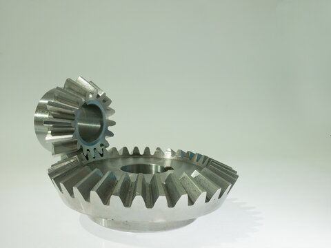 bevel gears: conic-shaped gear
