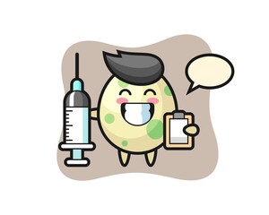 Mascot illustration of spotted egg as a doctor