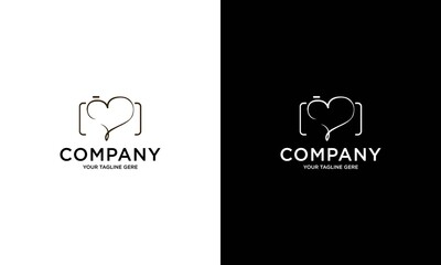 love photography logo template vector illustration icon element isolated