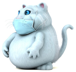 Fun 3D cartoon cat with a mask