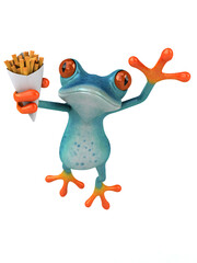 Fun frog- 3D Illustration