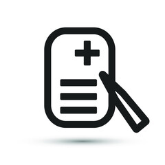 A medical prescription icon vector medical element for trendy design. Simple pictogram for mobile concept and web apps. Vector line doctors blank icon isolated on a white background.