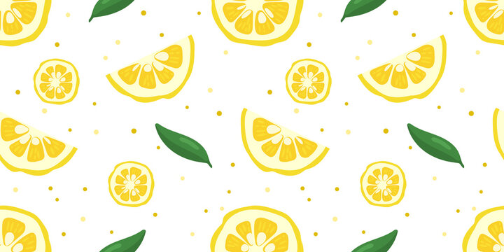 Yuzu japanese citron fruit seamless pattern vector illustration isolated on white background.