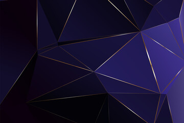 Fototapeta premium Abstract polygonal pattern luxury blue and gold background.