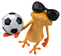 Fun yellow frog - 3D Illustration