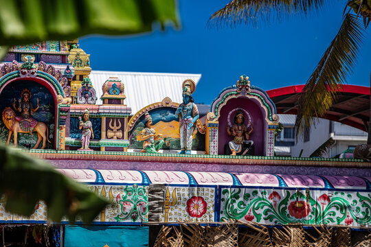 Colorful Hindu Temple in Saint-Pierre Reunion Island