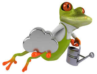 Fun frog gardener - 3D Illustration