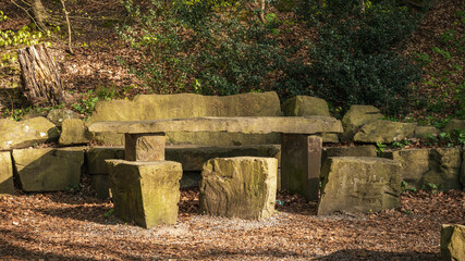 Rest area in the Vogelsangbachtal near Heiligenhaus, North Rhine-Westphalia, Germany