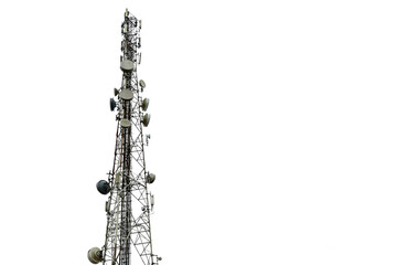 Communication tower with white background