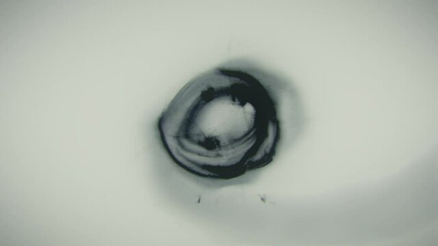 Tai-jin yin yang black ink strokes animated formation full hd