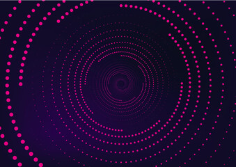 abstract dark space background with dotted swirl circles
