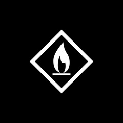 Fototapeta premium Fire flame burn icon isolated on dark background