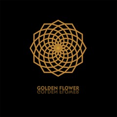 Golden flower shape. Gradient premium logotype. Isolated floral logo. Business identity concept for bio, eco company, yoga or spa salon.