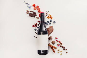 Possible flavor components of red wine. Creative composition