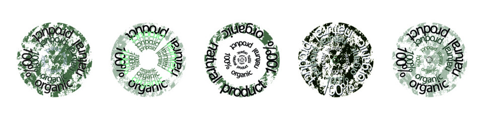 organic natural product vector stamps set