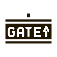 Gate Arrow Direction Tablet Icon Vector