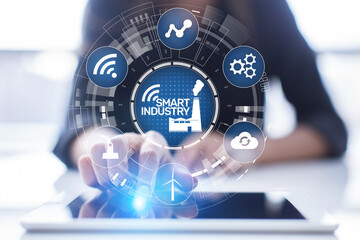 Smart industry 4.0, automation and optimisation concept on virtual. Business and modern technology concept