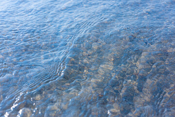 Waters put in the sea and the waves in the sea.